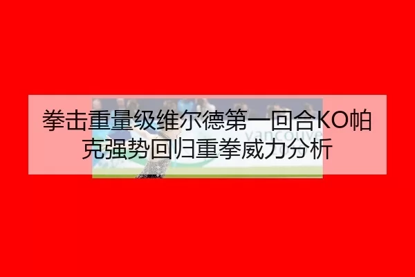 拳击重量级维尔德第一回合KO帕克强势回归重拳威力分析